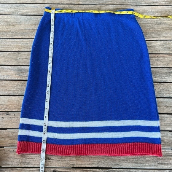 Vintage B.B. Knit Nautical Sailor Knit Skirt Set Medium Red White Blue USA Made - Picture 7 of 9